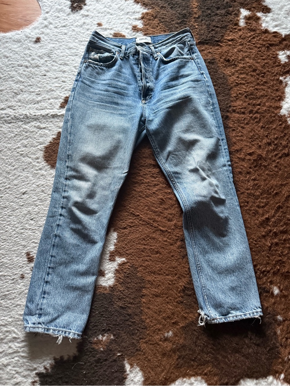 Aritzia Agold Light Blue Straight-Leg Jeans 100% Cotton